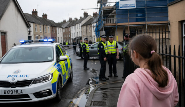 Bir kız, polise yaklaşarak sadece üç kelime söylüyor.